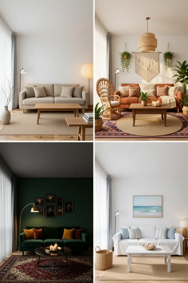 Living Room Decor Styles: One Room, 5 Ways to Style It